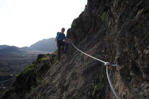 Fogo Klettersteig - dann gibt es auch immer wieder gesicherte Passagen wo nötig