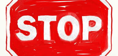 gemaltes Stopschild